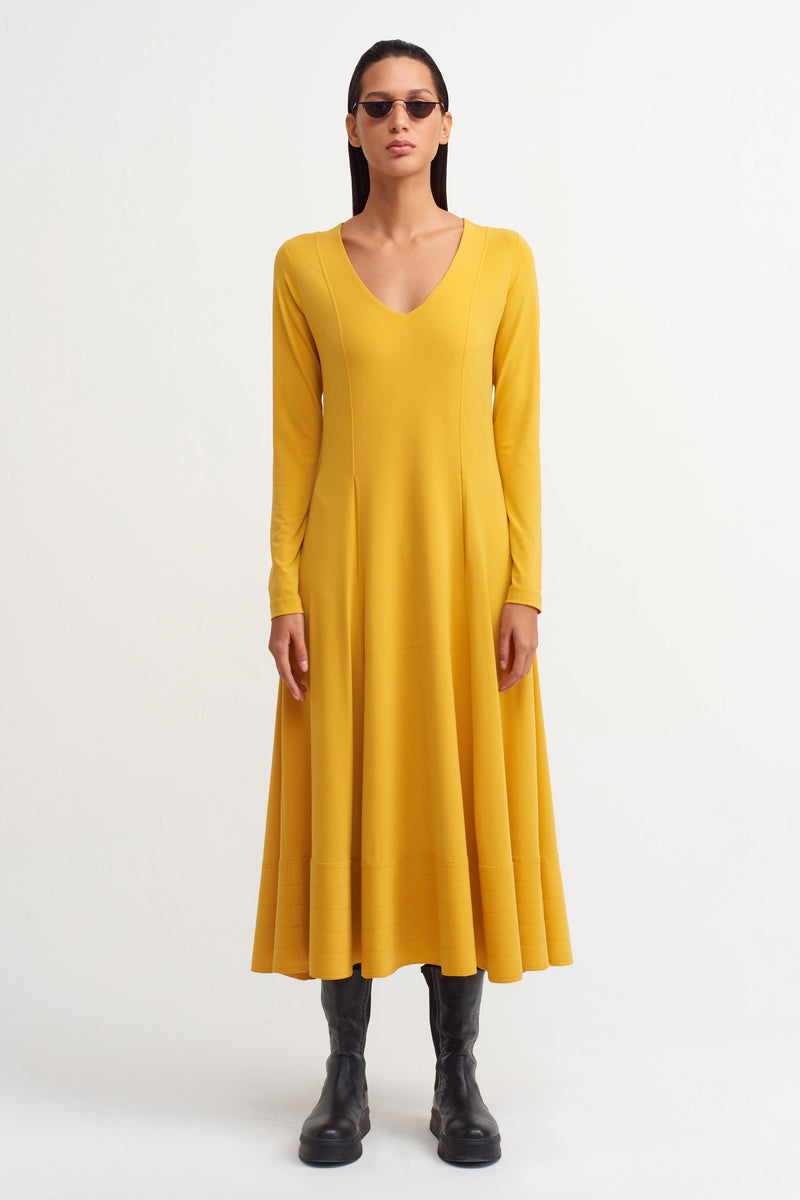 NU V-Neck Midi Dress Papia