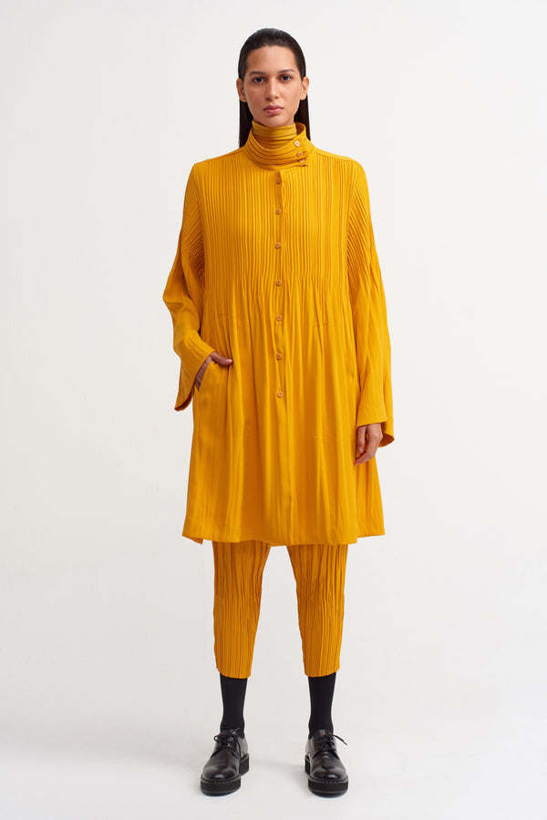 NU High Neck Pleated Dress Papia