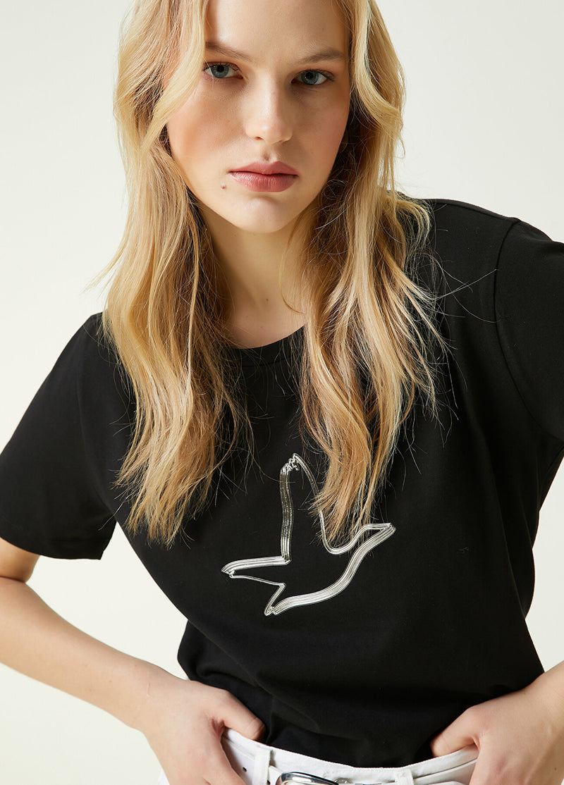 Beymen Club Goose Logo Detailed T-Shirt Black