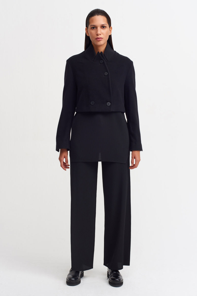 NU Wool Crop Jacket Black