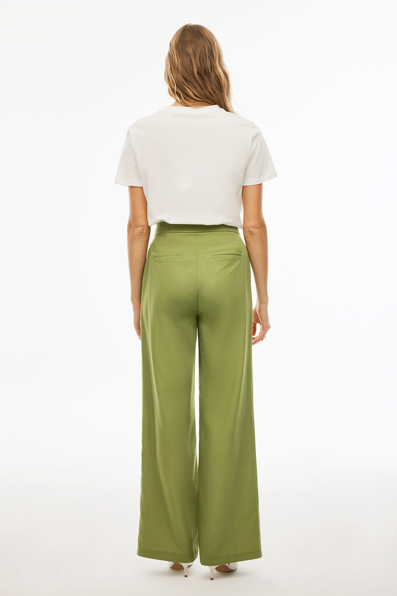 Perspective High Rise Long Pants Light Green