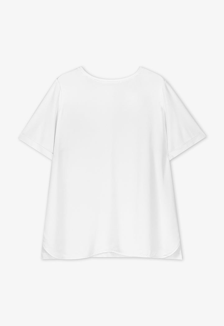 Choice Round Neck Basic T-Shirt  Off White