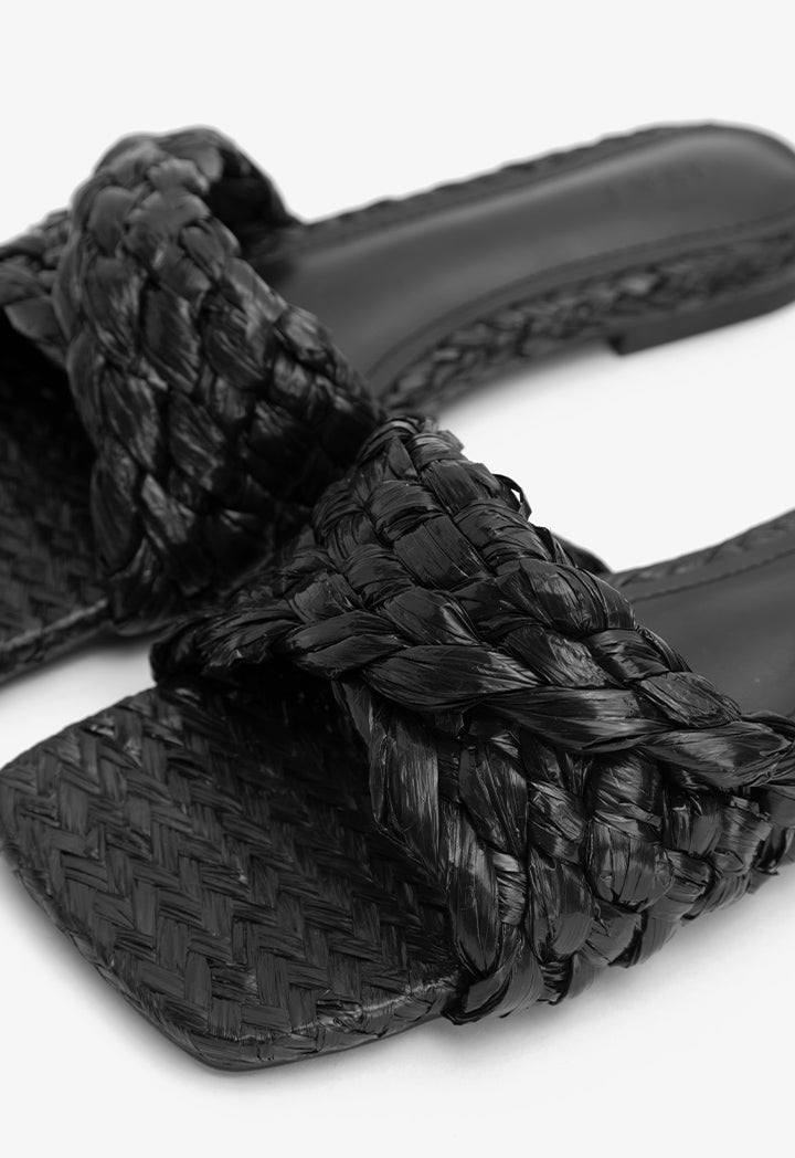 Choice Twisted Flat Sandals Black