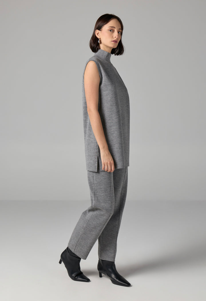 Choice Basic Sleeveless Knitted Top Grey