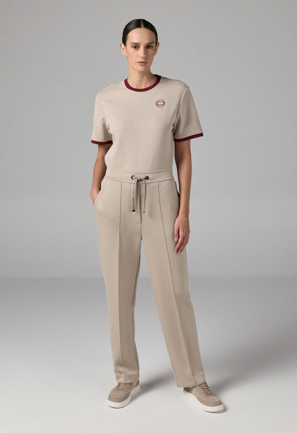 Choice Solid Elasticated Waistband Trousers Beige