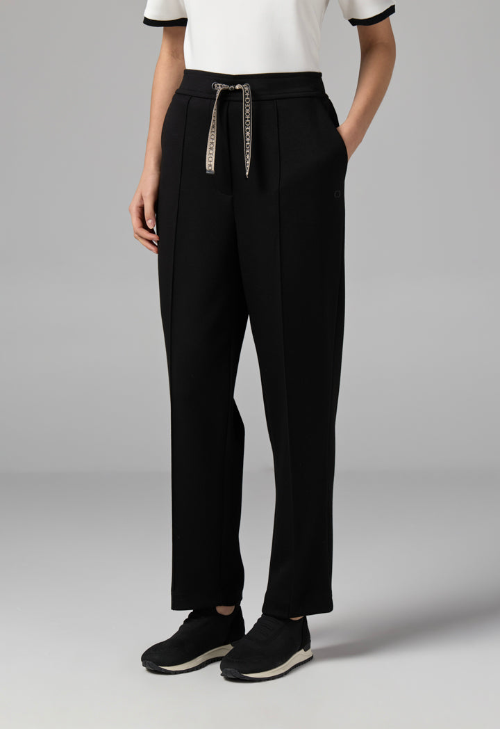 Choice Solid Elasticated Waistband Trousers Black