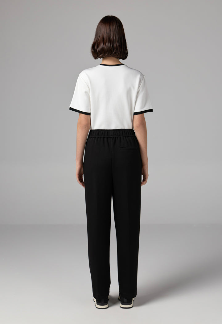 Choice Solid Elasticated Waistband Trousers Black