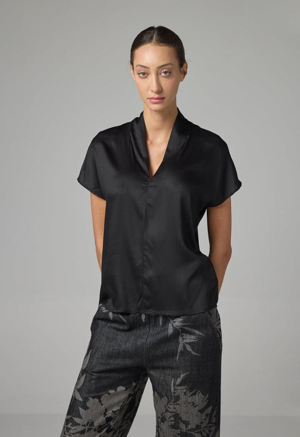 Choice V- Neck Basic Top Black