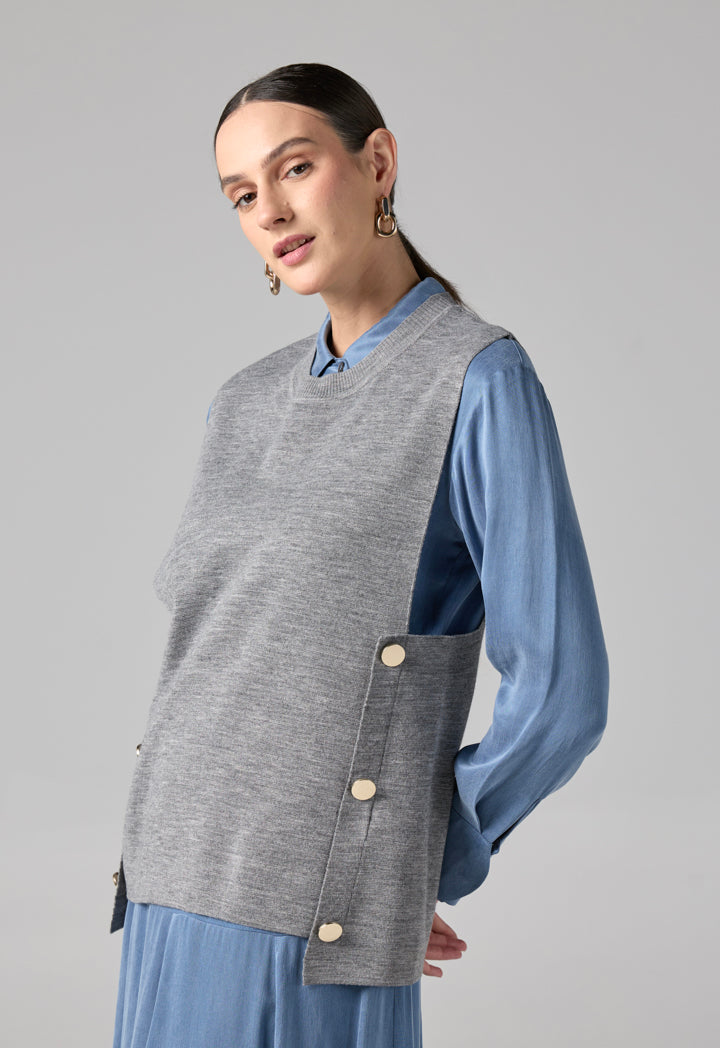 Choice Sleeveless Sweater Vest Grey