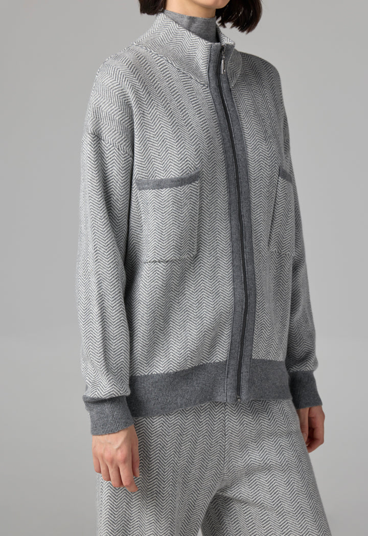 Choice Drop Shoulder Full Zip Jacket Grey