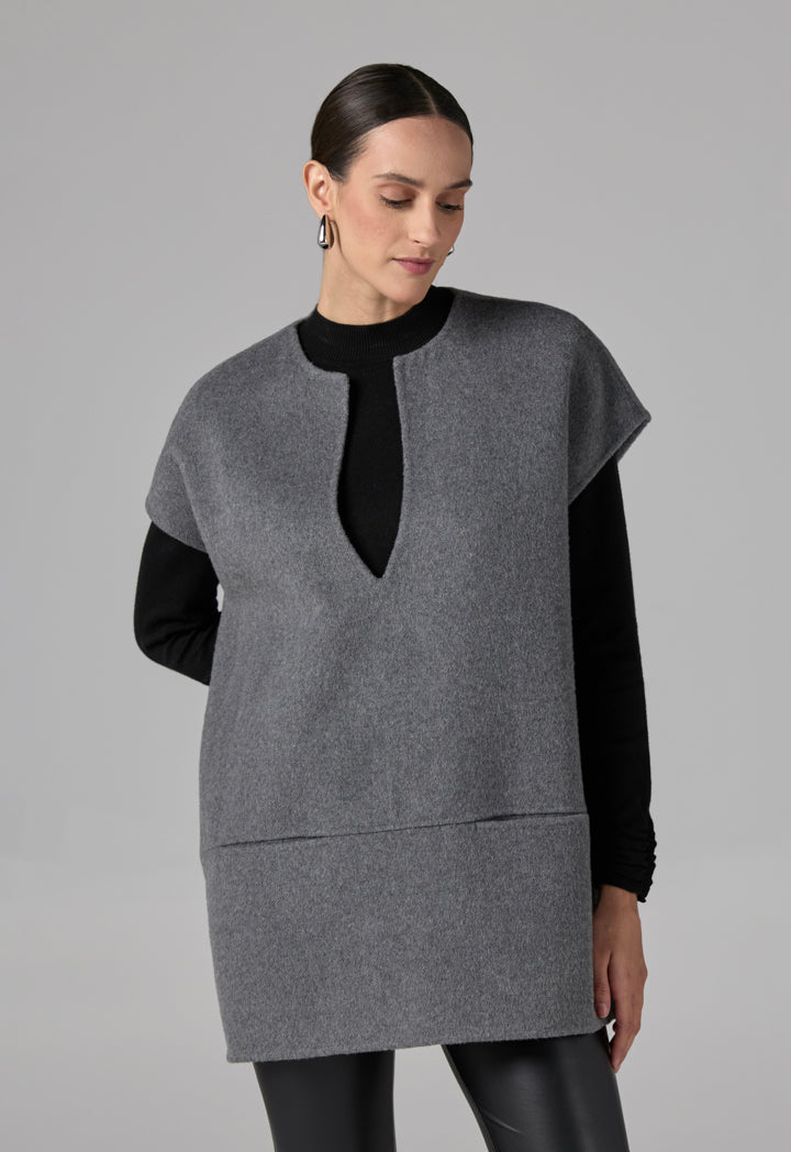 Choice Sleeveless Wool Handmade Sweater Vest Grey