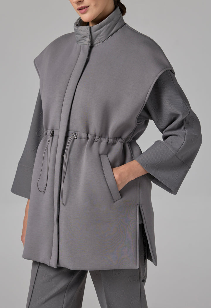 Choice Solid Quilted Sleeveless Gilet Grey