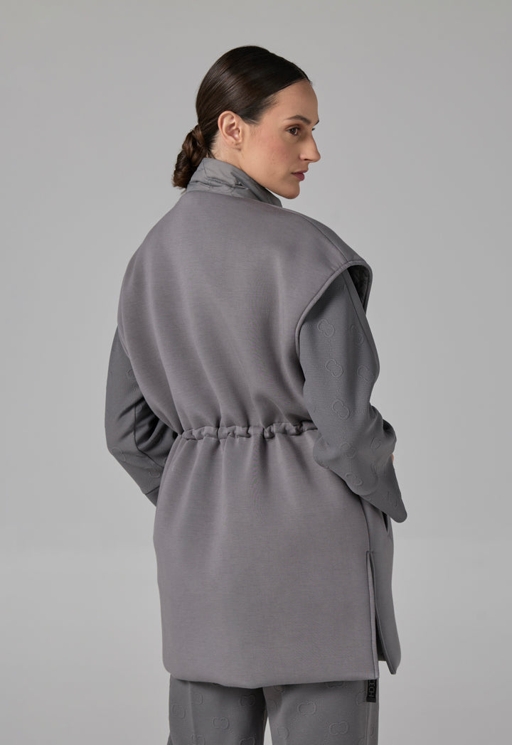 Choice Solid Quilted Sleeveless Gilet Grey