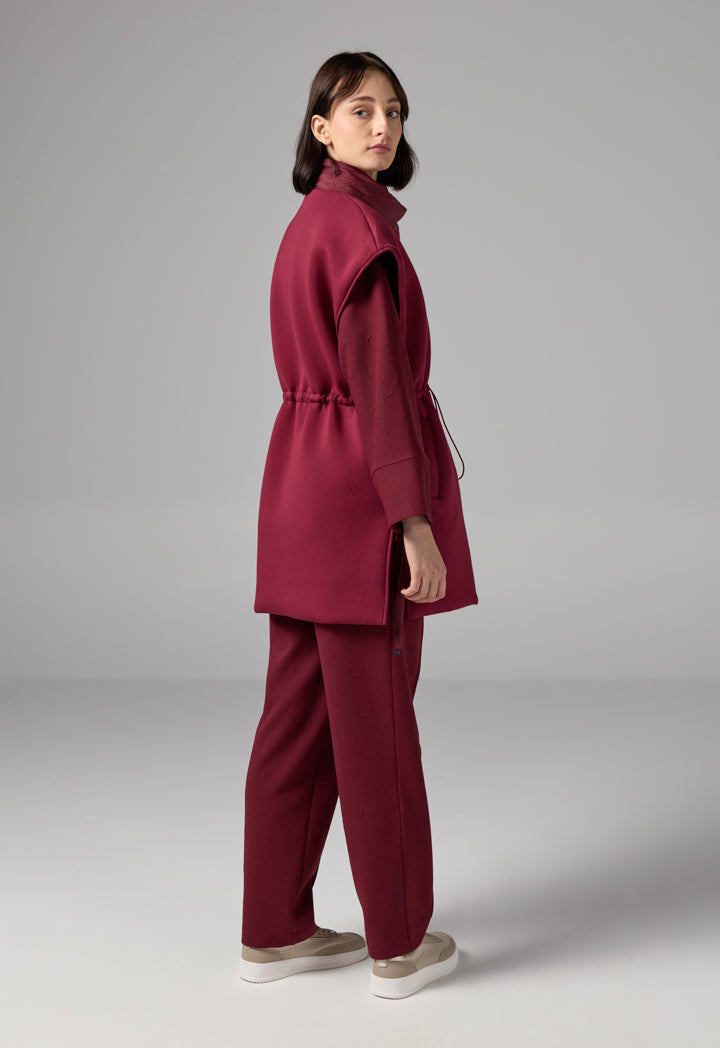 Choice Solid Quilted Sleeveless Gilet Burgundy