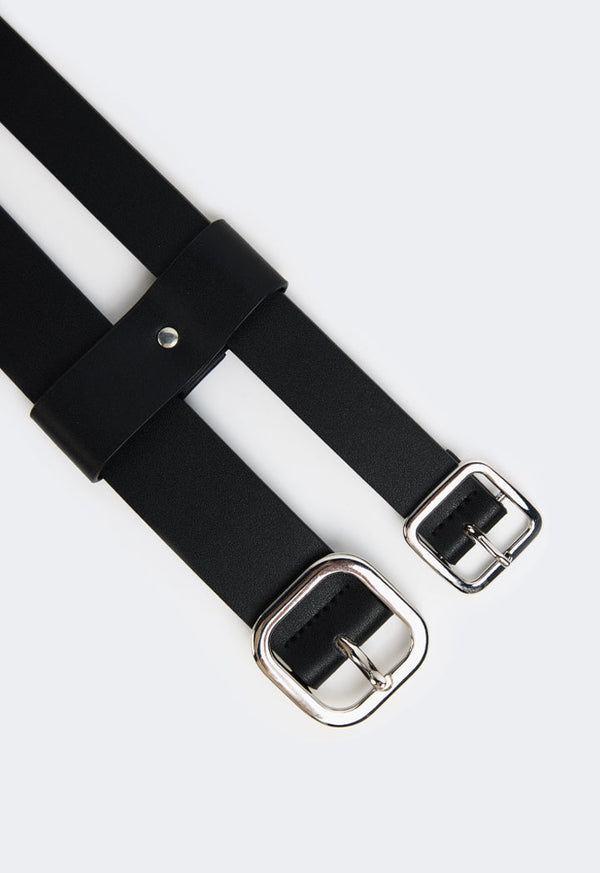 Choice Solid Double Strap Belt Black