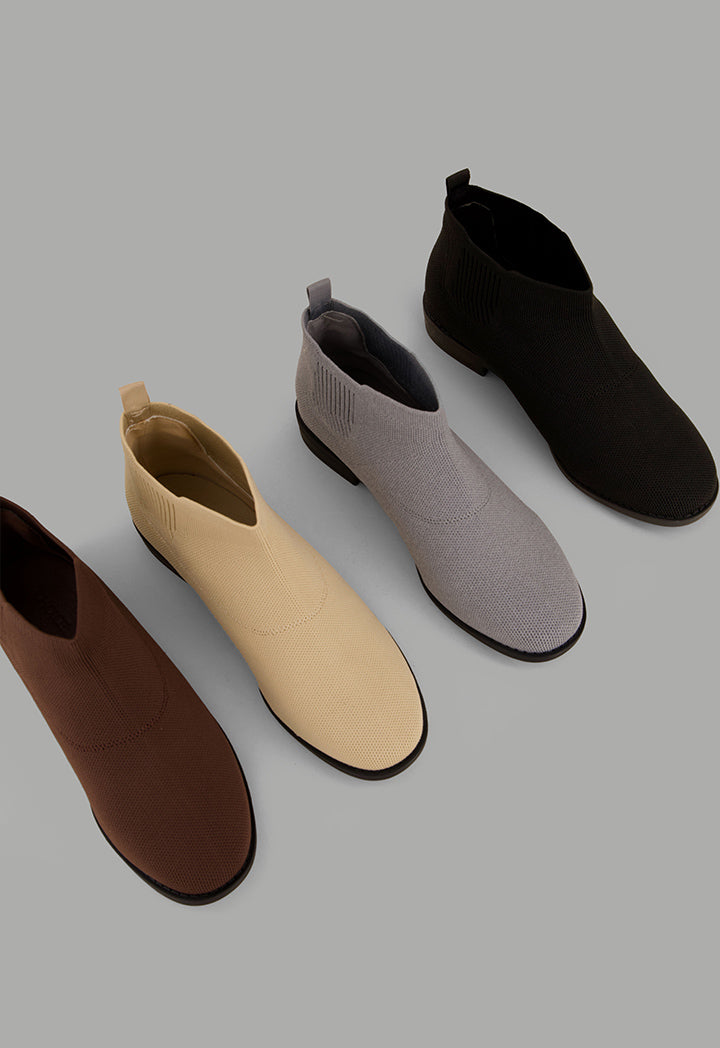 Choice Lace Less Flat Boots Brown