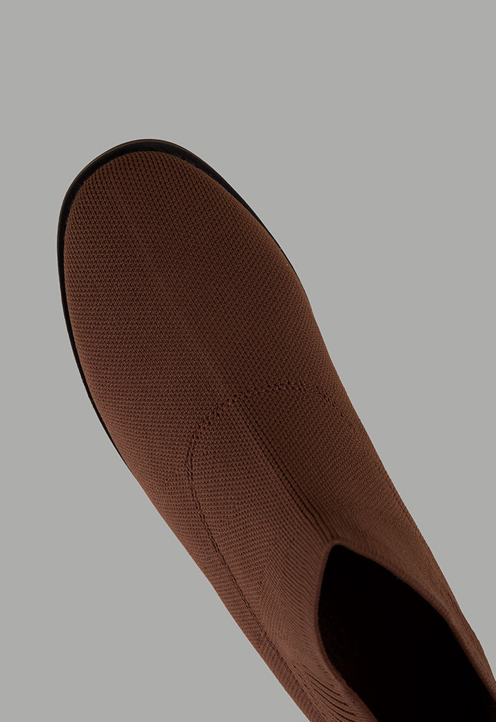 Choice Lace Less Flat Boots Brown