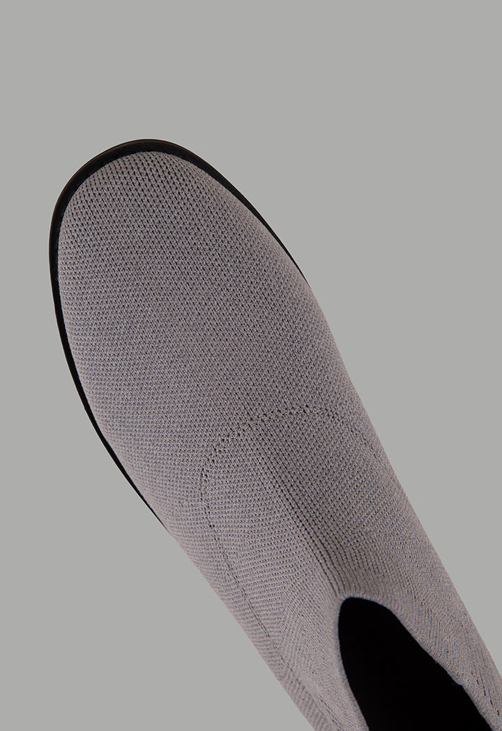 Choice Lace Less Flat Boots Grey