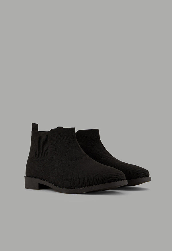 Choice Lace Less Flat Boots Black