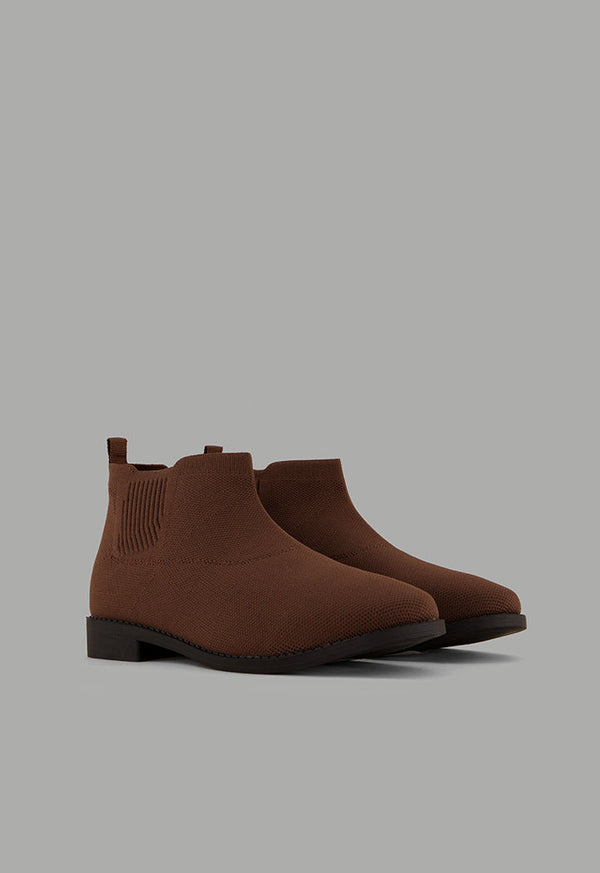 Choice Lace Less Flat Boots Brown