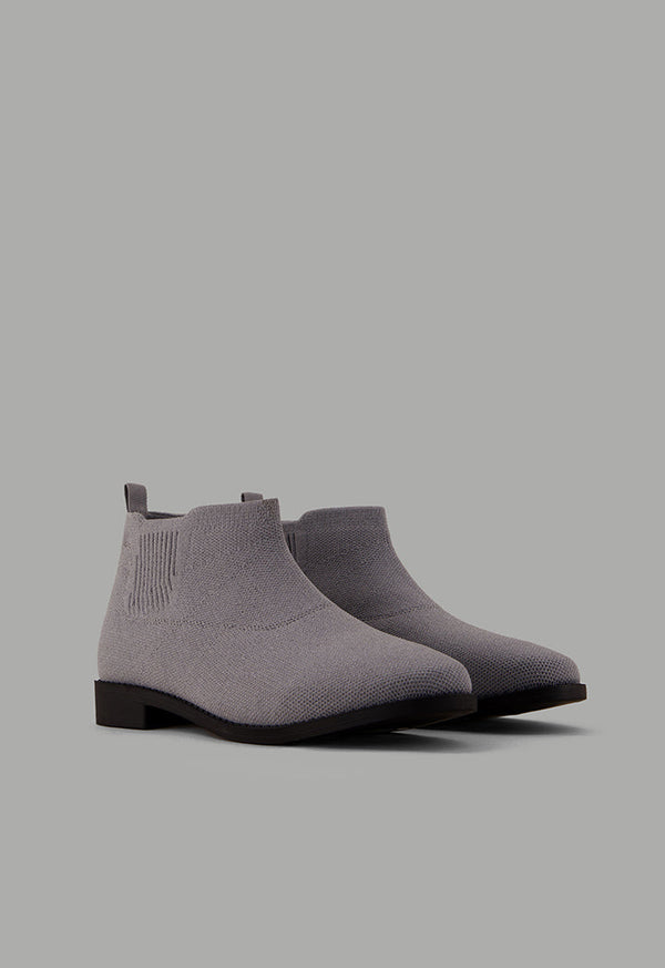 Choice Lace Less Flat Boots Grey