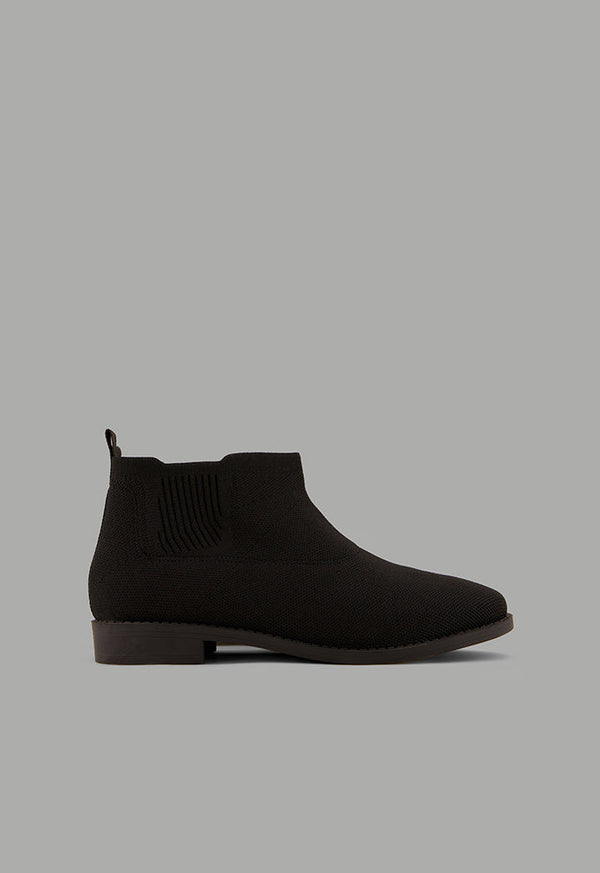 Choice Lace Less Flat Boots Black
