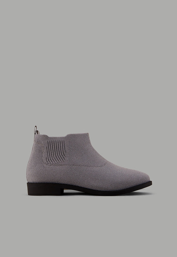 Choice Lace Less Flat Boots Grey