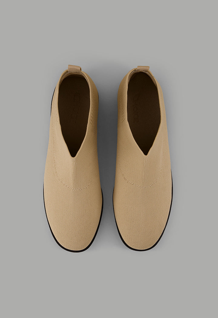 Choice Lace Less Flat Boots Beige