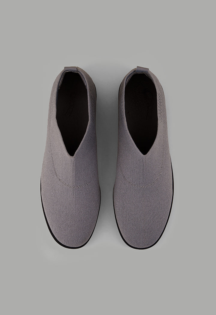 Choice Lace Less Flat Boots Grey