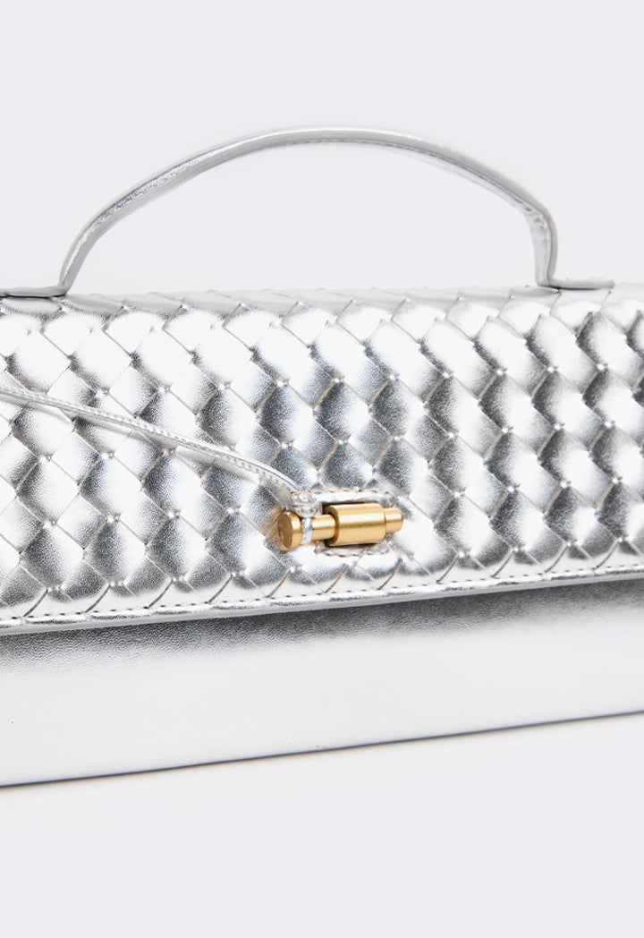 Choice Top Handle Long Clutch Silver