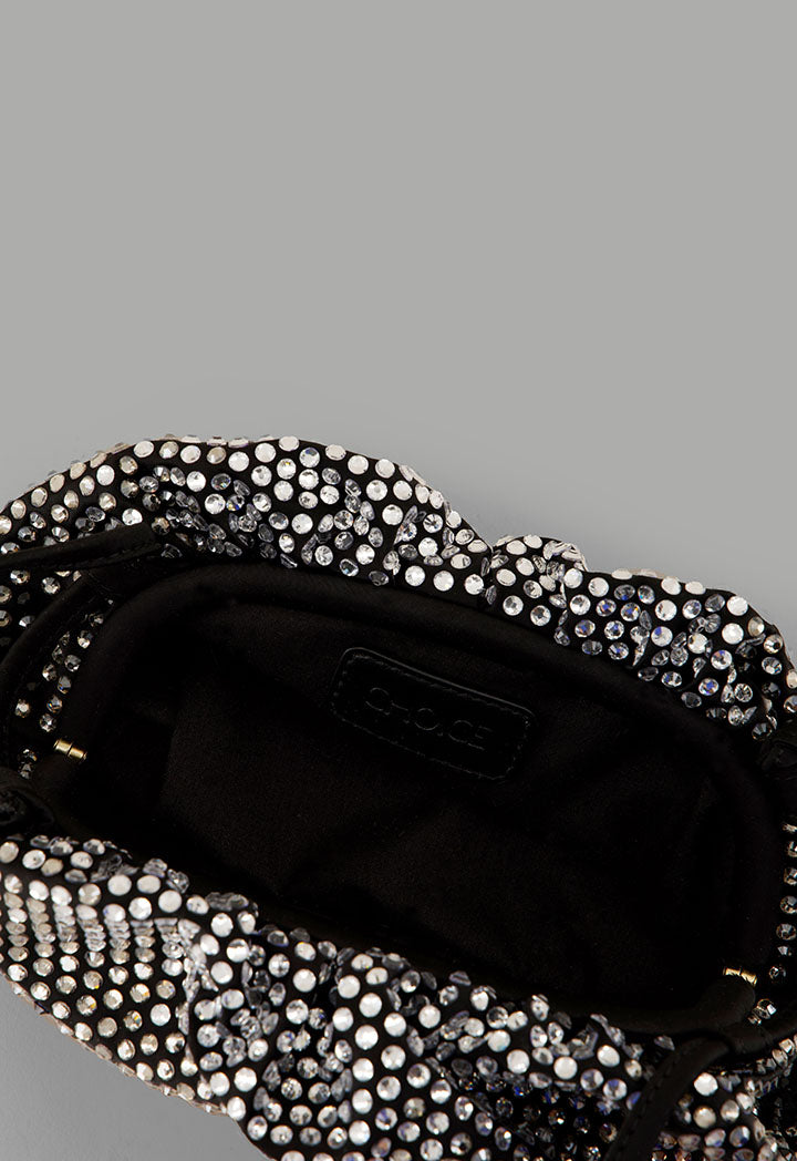 Choice Rhinestones Encrusted Clutch Black