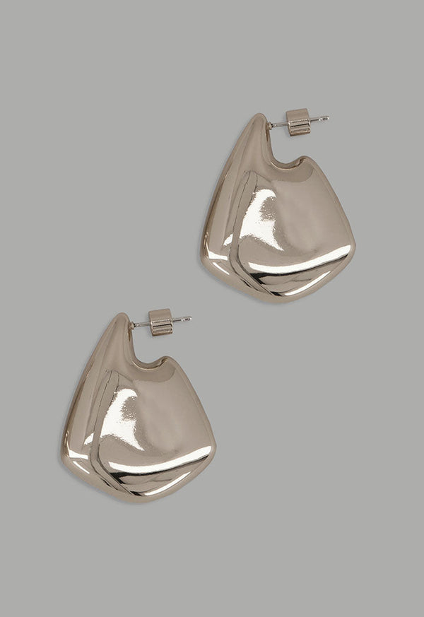 Choice Abstract Metallic Earrings Silver