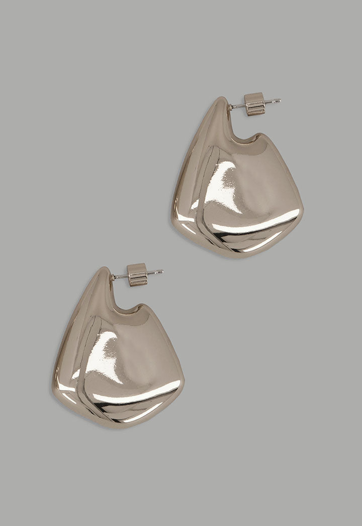 Choice Abstract Metallic Earrings Silver