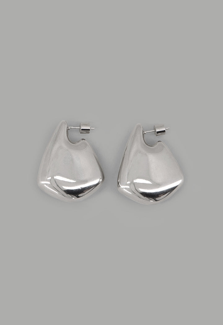 Choice Abstract Metallic Earrings Silver