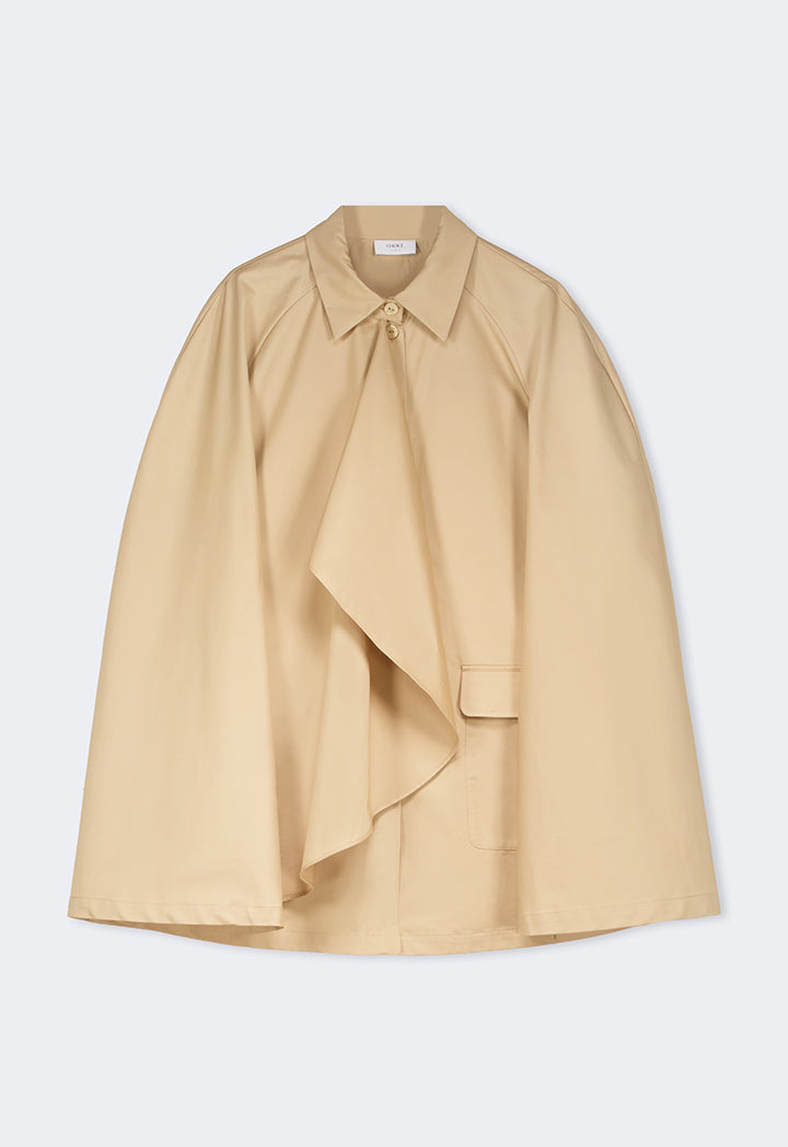 Choice Solid Front Flap Pockets Cape Beige
