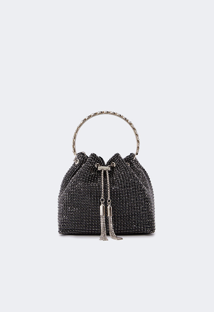 Choice Crystal Bucket Bag Black