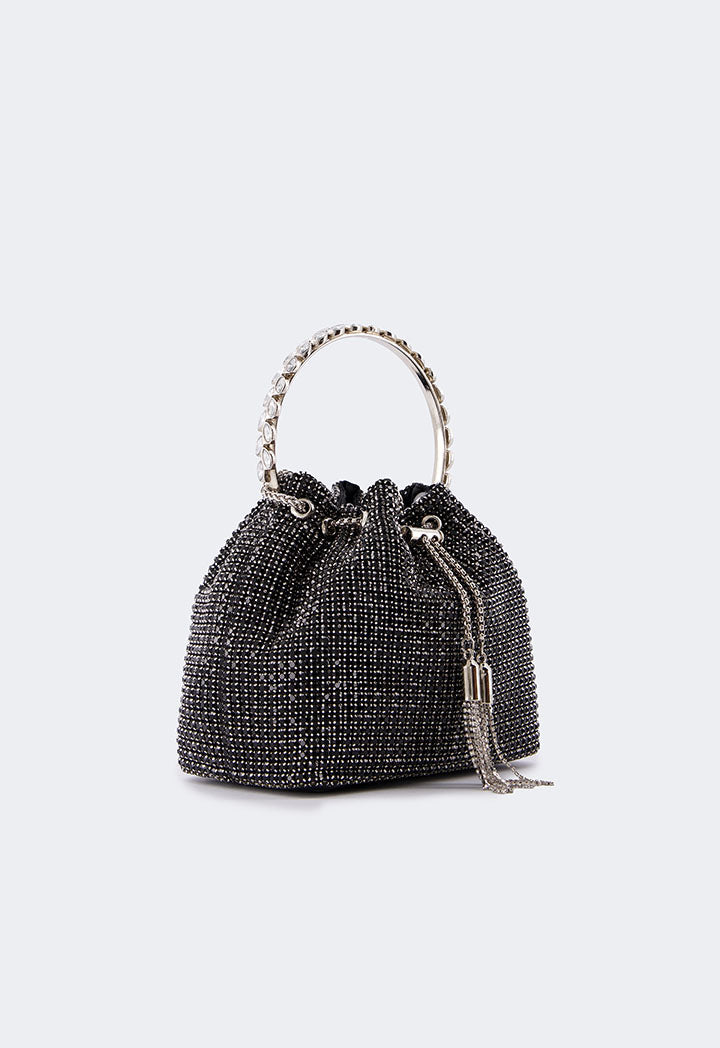 Choice Crystal Bucket Bag Black
