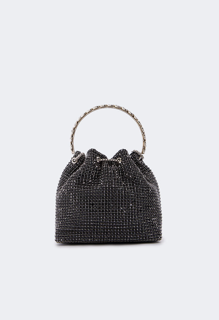 Choice Crystal Bucket Bag Black