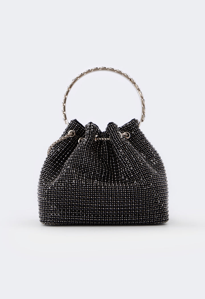 Choice Crystal Bucket Bag Black