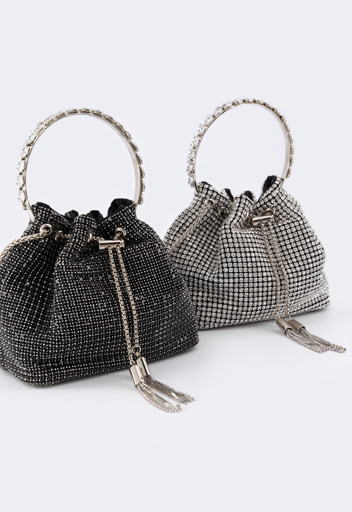 Choice Crystal Bucket Bag Silver