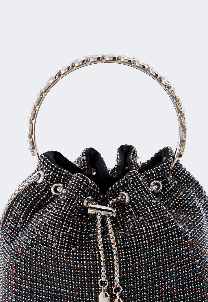 Choice Crystal Bucket Bag Black