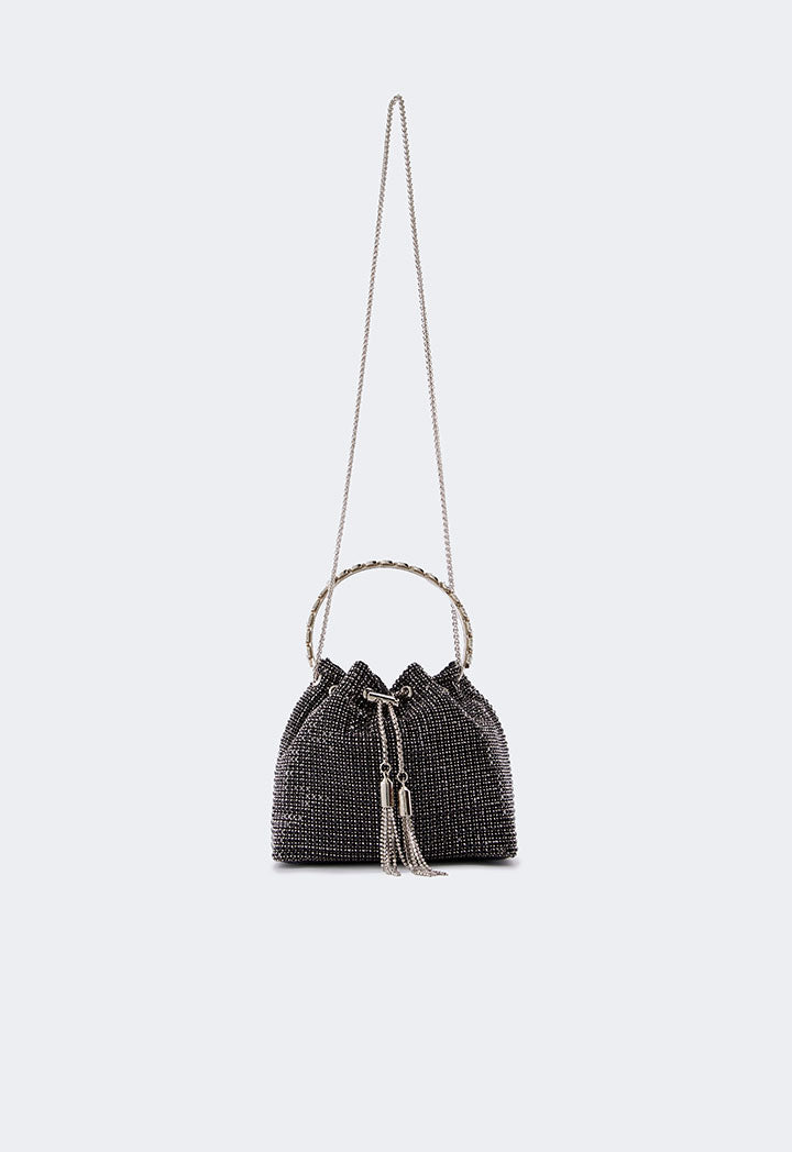 Choice Crystal Bucket Bag Black