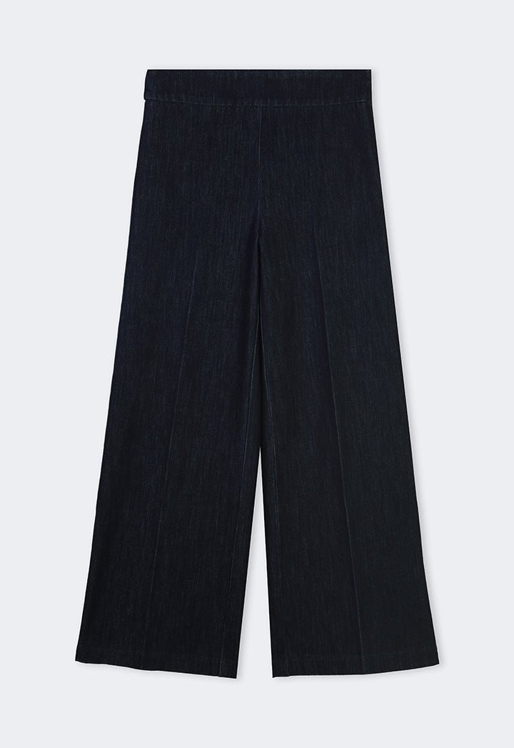 Choice Straight Wide Leg Basic Denim Trousers Denim Blue