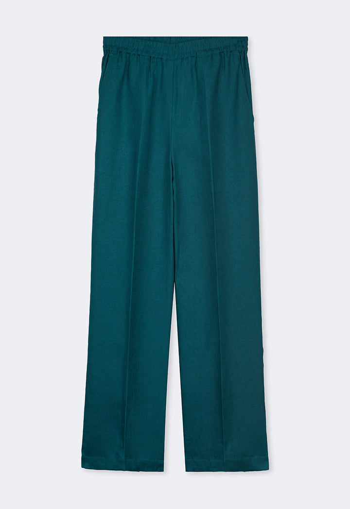 Choice Elasticated Waist Linen Trousers Teal