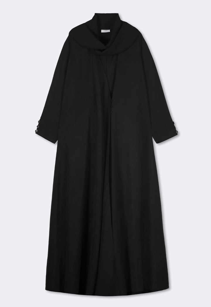 Choice Solid Oversized Maxi Abaya With Hijab Black