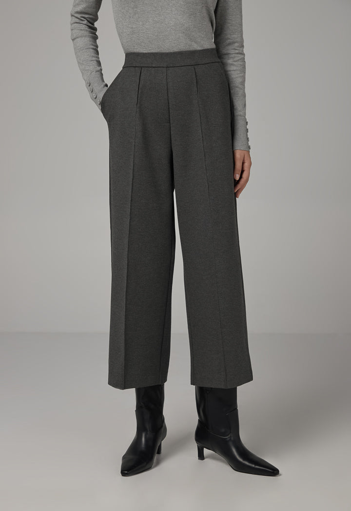 Choice Basic Straight Wide Cut Trousers Anthracite