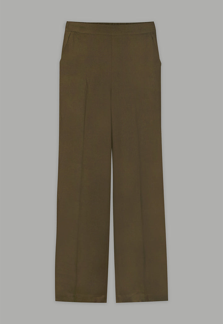 Choice Basic Wide Leg Trousers Khaki