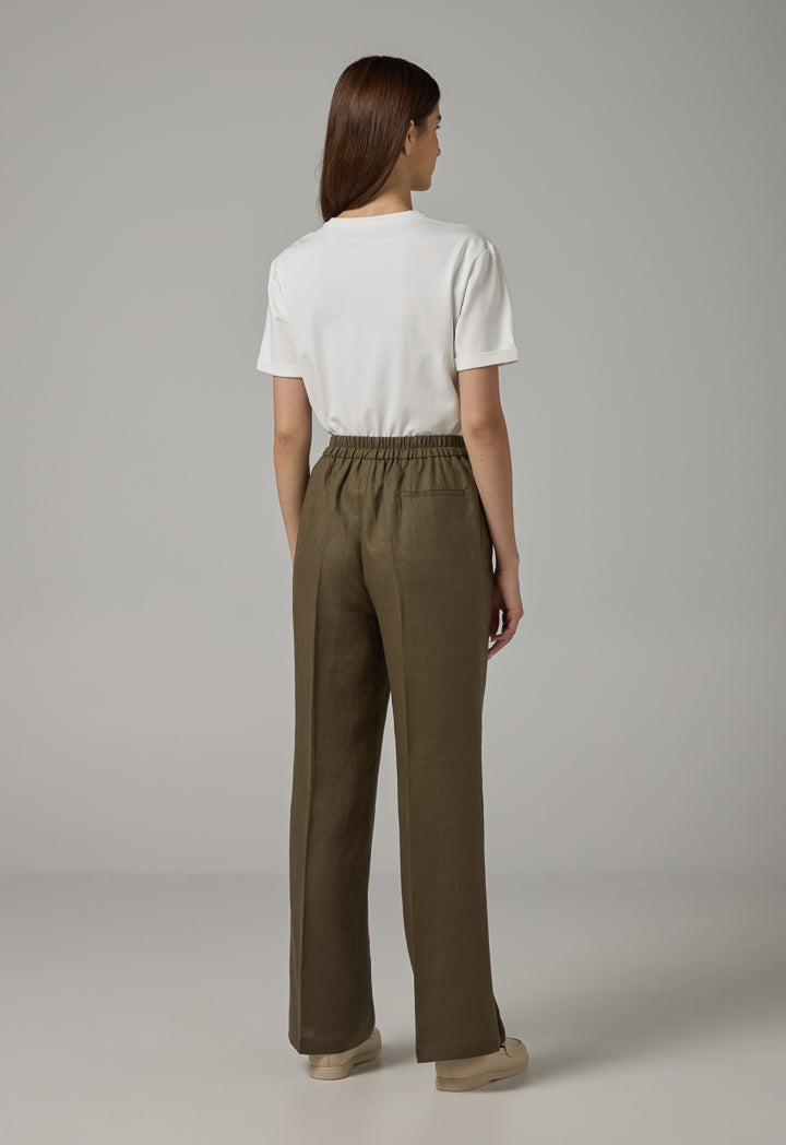 Choice Basic Wide Leg Trousers Khaki