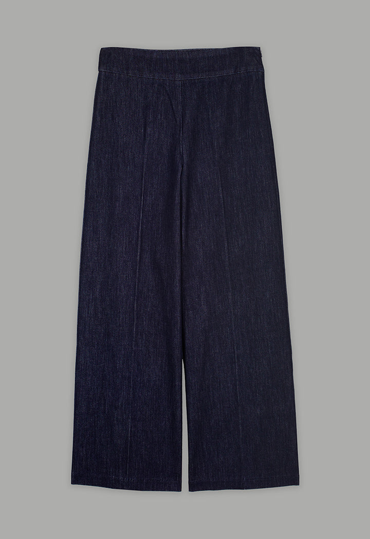 Choice Wide Leg Denim Trousers Navy