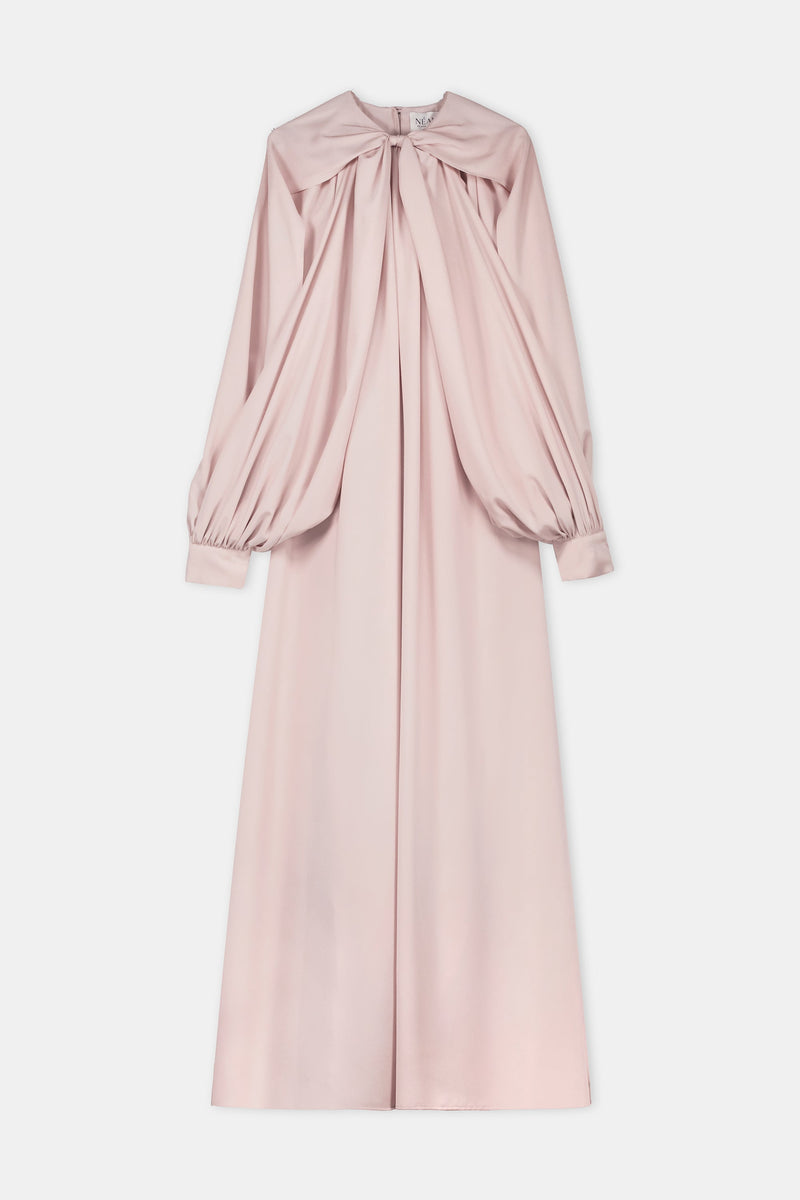 Nean Cape-Sleeve Gown Light Pink